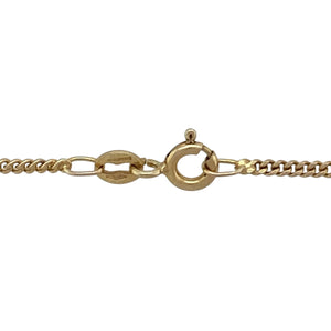 Bring classic simplicity and versatile style to your collection with this pre-owned 9ct yellow gold curb chain—a timeless piece with everyday appeal.

Design: The 25" chain features a traditional curb link pattern with a 1.5mm width, offering a fine and understated look.
Material: Made from 9-carat yellow gold, the polished finish enhances the warm tone and highlights the delicate curb links.