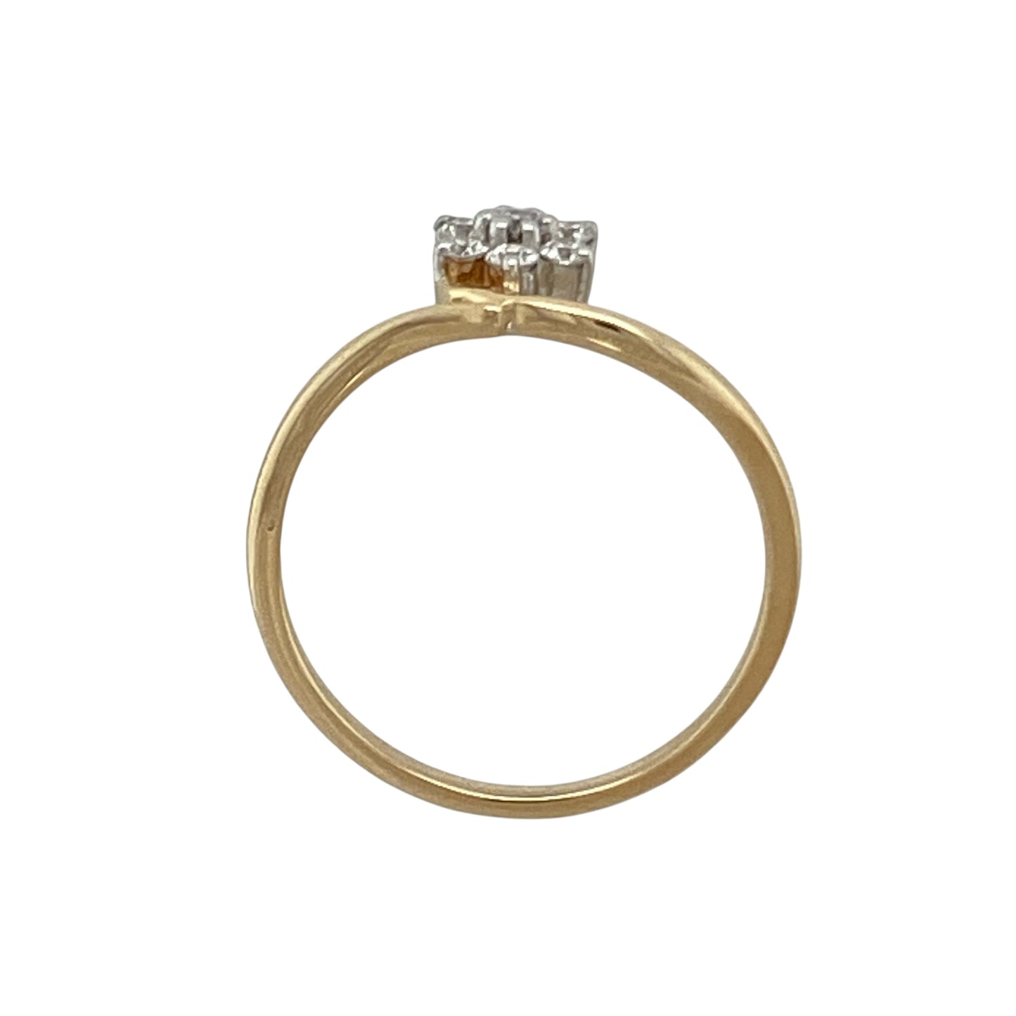 18ct Gold & Diamond Set Flower Twist Ring