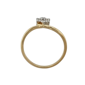 18ct Gold & Diamond Set Flower Twist Ring
