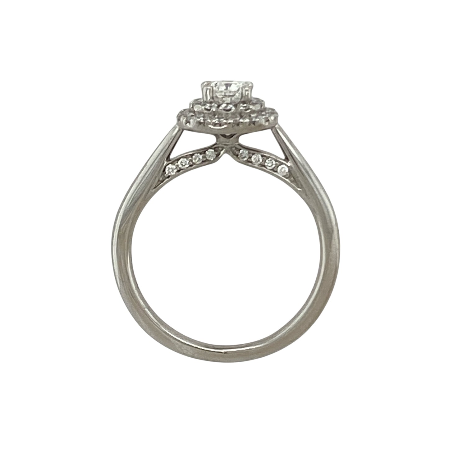 18ct White Gold & Diamond Set Double Halo Ring