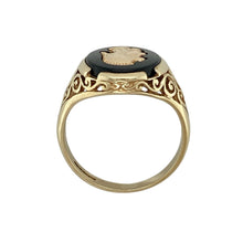Load image into Gallery viewer, 9ct Gold &amp; Onyx Set Hematite Oval Signet Ring
