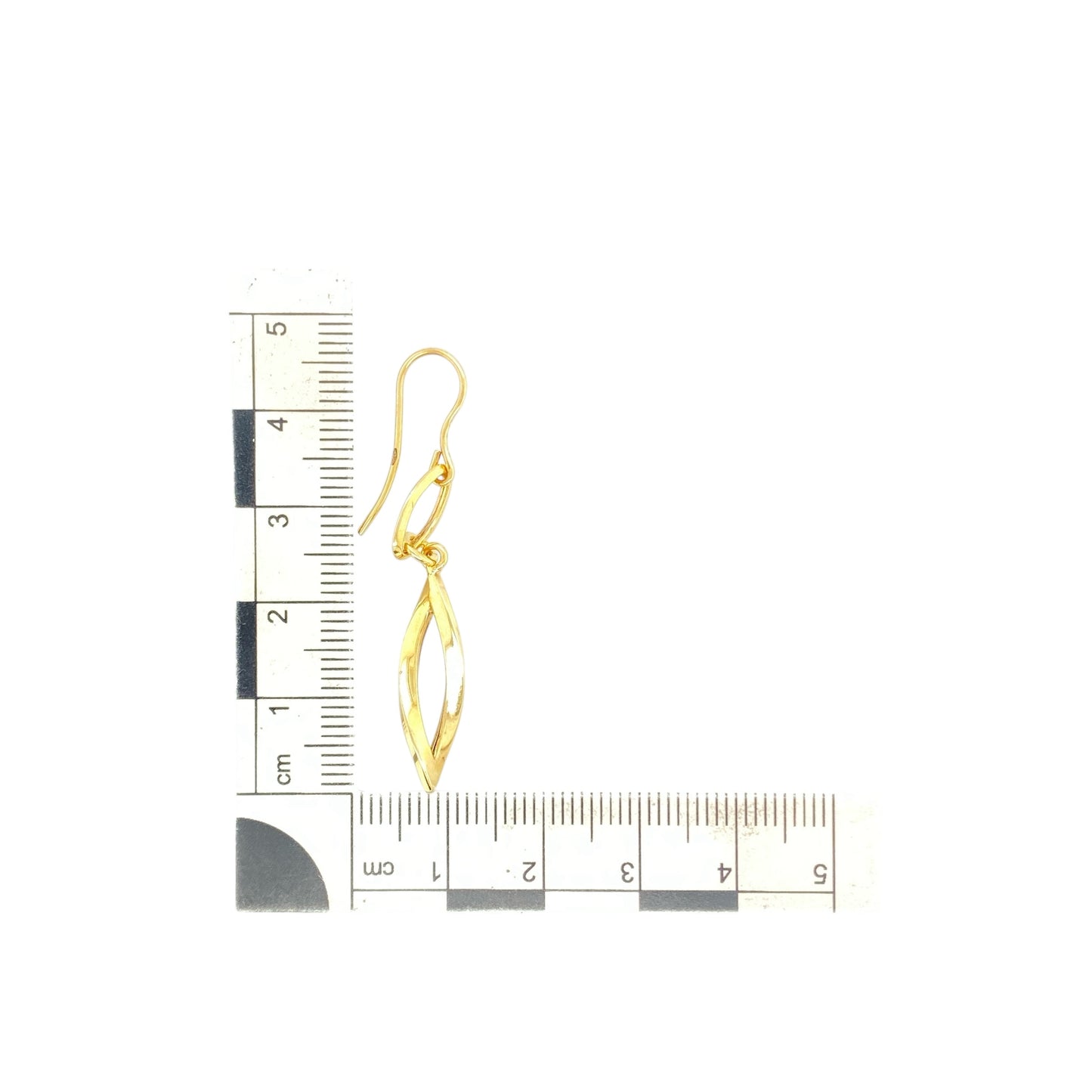 9ct Gold Swirl Drop Earrings