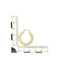 Load image into Gallery viewer, 9ct Gold Twisted Flat Hoop Creole Earrings
