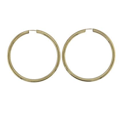 9ct Gold Hollow Plain Large Hoop Earrings
