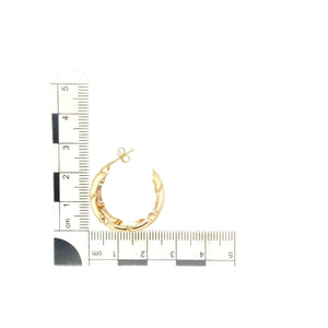 9ct Gold Large Half Hoop Stud Earrings