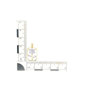 9ct Gold & Tanzanite Set Open Flower Framed Pendant