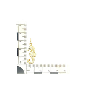 9ct Gold Enamelled Detail Seahorse Pendant