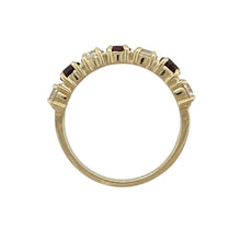 Load image into Gallery viewer, 9ct Gold Garnet &amp; Cubic Zirconia Set Band Ring
