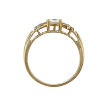Load image into Gallery viewer, 9ct Gold &amp; Cubic Zirconia Set Flower Detail Ring
