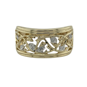 9ct Gold Open Patterned Wide Band Ring
