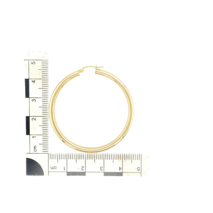 9ct Gold Plain Hoop Creole Earrings