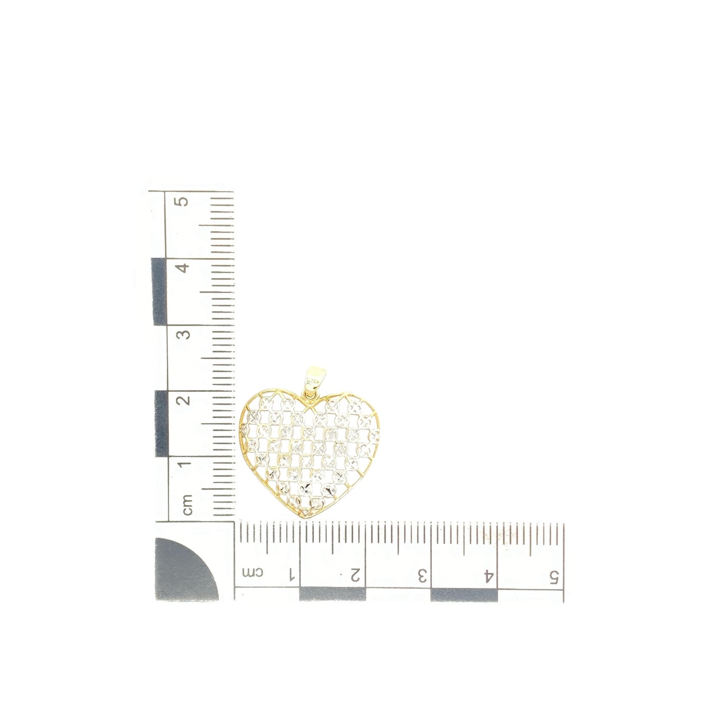 9ct Gold Open Patterned Heart Pendant