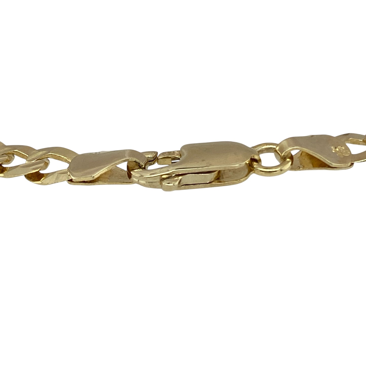 Bring classic style and everyday versatility to your collection with this pre-owned 9ct yellow gold curb bracelet, designed in a traditional link pattern.

Design: The bracelet measures 8.5" in length with 5mm wide curb links, creating a timeless and easy-to-wear style.
Material: Made from 9-carat yellow gold, the polished finish enhances the warm tone and smooth link design.
Bracelet Detail: The curb link style is durable and versatile, making it suitable for both daily wear and layering with other pieces.