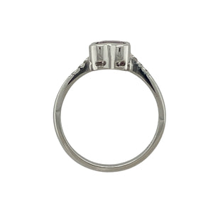 18ct White Gold Diamond & Pink Sapphire Set Ring