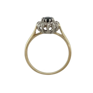 9ct Gold Diamond & Sapphire Set Cluster Ring