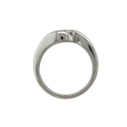 18ct White Gold & Diamond Set Twist Solitaire Ring