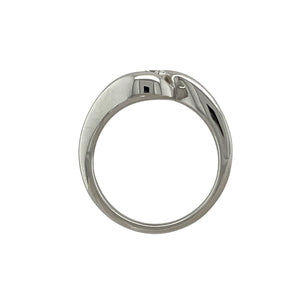 18ct White Gold & Diamond Set Twist Solitaire Ring