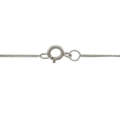 9ct White Gold & Diamond Set Heart Swirl 20" Necklace