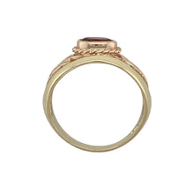 Load image into Gallery viewer, 9ct Gold &amp; Garnet Set Clogau Celtic Wide Band Ring

