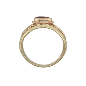 9ct Gold & Garnet Set Clogau Celtic Wide Band Ring