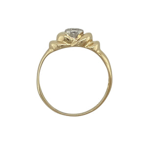 9ct Gold & Diamond Set Solitaire Ring