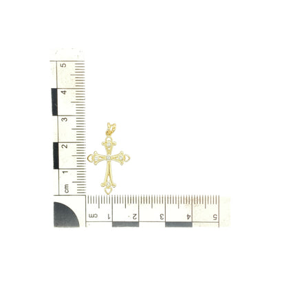 9ct Gold & Diamond Set Fancy Cross Pendant