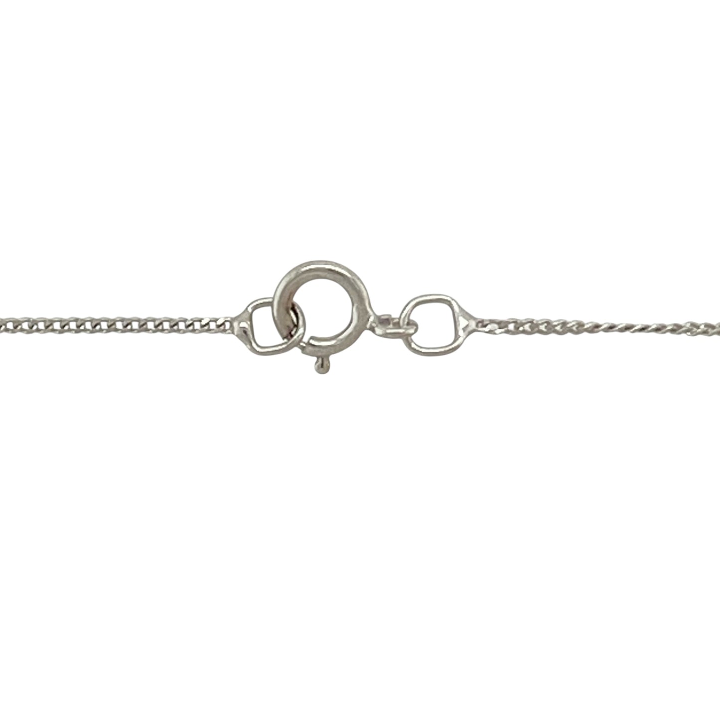 9ct White Gold Diamond Blue Topaz & Pearl Set Cross 18" Necklace