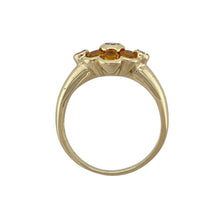 Load image into Gallery viewer, 9ct Gold Diamond &amp; Citrine Set Flower Ring
