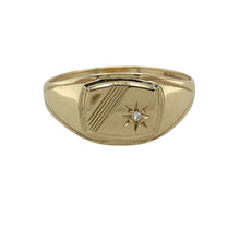 Load image into Gallery viewer, 9ct Gold &amp; Diamond Set Rectangle Signet Ring
