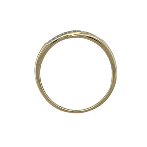 9ct Gold & Diamond Set Crossover Band Ring