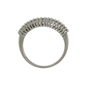 9ct White Gold & Diamond Set Four Row Band Ring