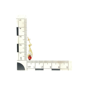 9ct Gold Diamond & Garnet Set Drop Stud Earrings