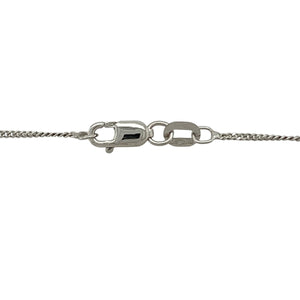 18ct White Gold & Diamond Set Square Halo 16" Necklace