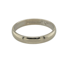 Load image into Gallery viewer, Celebrate timeless simplicity with this pre-owned 9ct white gold wedding band ring, a classic symbol of love and commitment.

Design: The ring features a traditional 3mm wide band with a smooth and polished finish for understated elegance.
Material: Made in 9-carat white gold, the sleek shine offers a modern alternative to yellow gold while maintaining classic appeal.
Ring Detail: Lightweight and versatile, this band is perfect as a wedding ring, stacking ring, or everyday piece.
