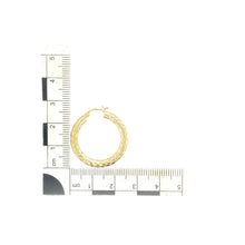 Load image into Gallery viewer, 9ct Gold Patterned Hoop Creole Earrings
