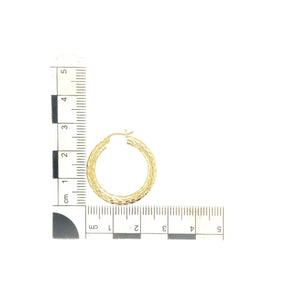 9ct Gold Patterned Hoop Creole Earrings