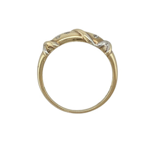 9ct Gold & Diamond Set Crossover Detail Band Ring