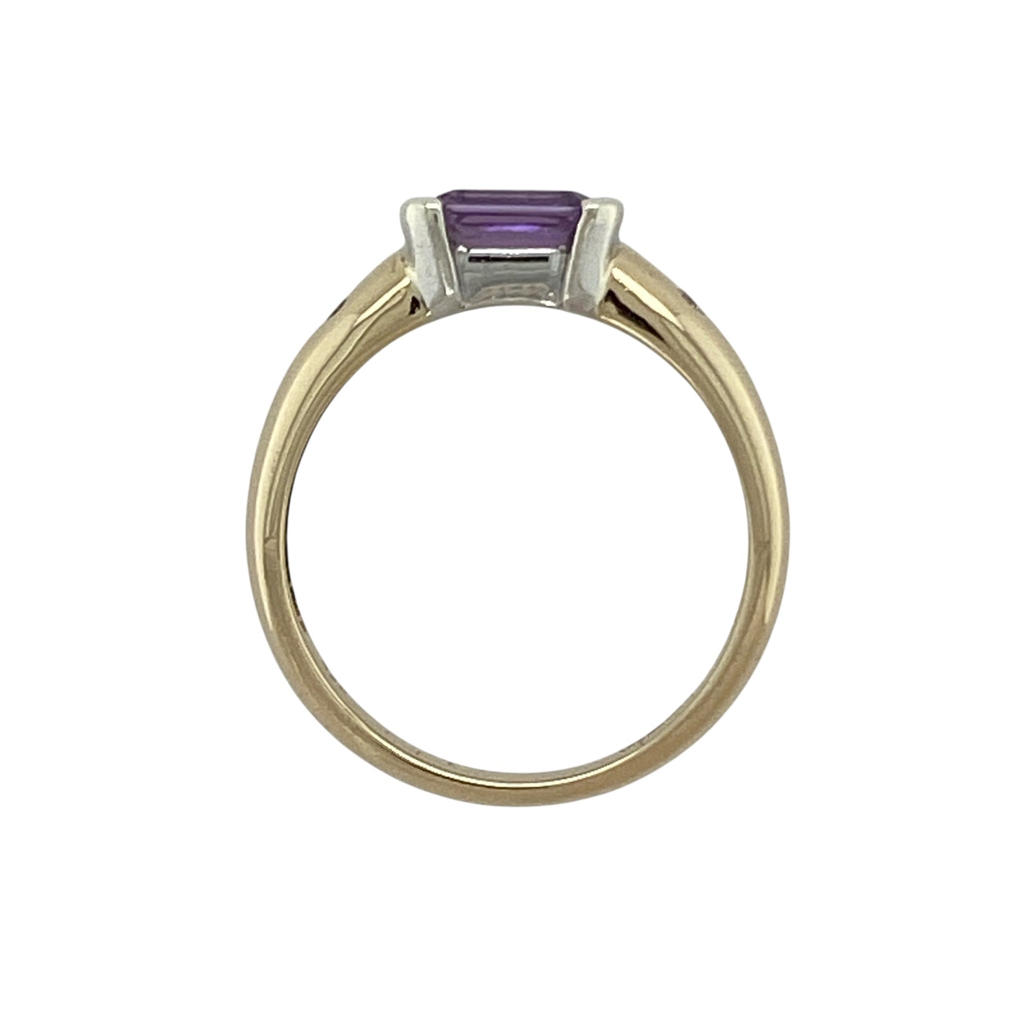 9ct Gold Diamond & Amethyst Set Ring