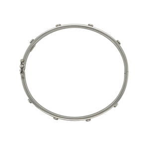 9ct White Gold & Diamond Set Hinged Bangle