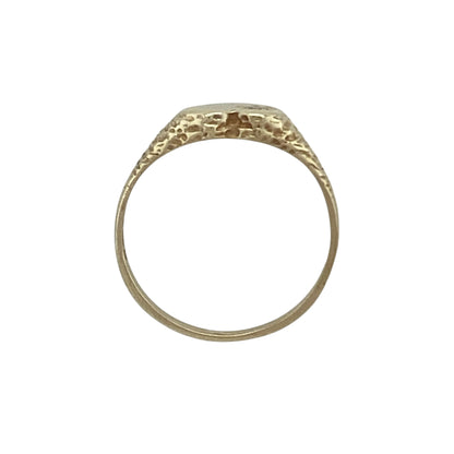 9ct Gold & Cubic Zirconia Set Heart Signet Ring