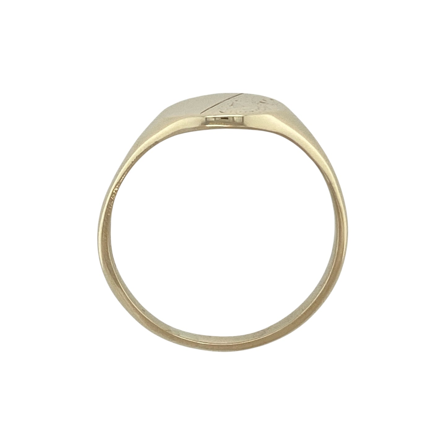 9ct Gold Oval Patterned Signet Ring