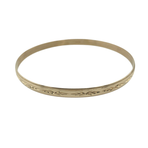 9ct Solid Gold Patterned Bangle
