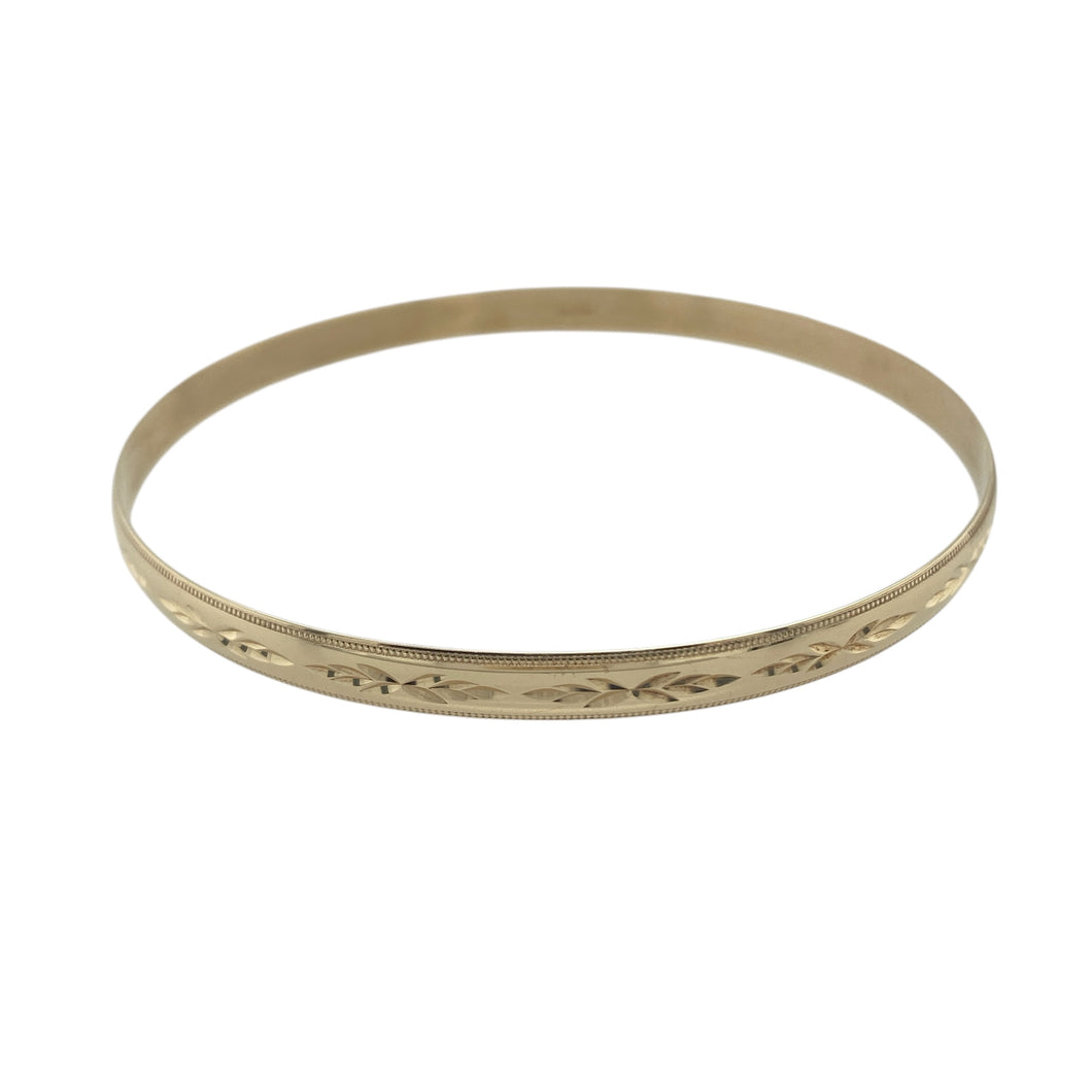 9ct Solid Gold Patterned Bangle