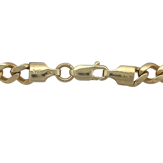 Bring bold style and classic strength to your collection with this pre-owned 9ct yellow gold curb chain, a substantial design perfect for making a statement or wearing as a lasting everyday piece.

Design: The chain measures 20" in length with 5mm wide curb links, creating a bold and eye-catching profile.
Material: Made from 9-carat yellow gold, the polished finish highlights the strong links and gives the chain a rich, timeless appeal.