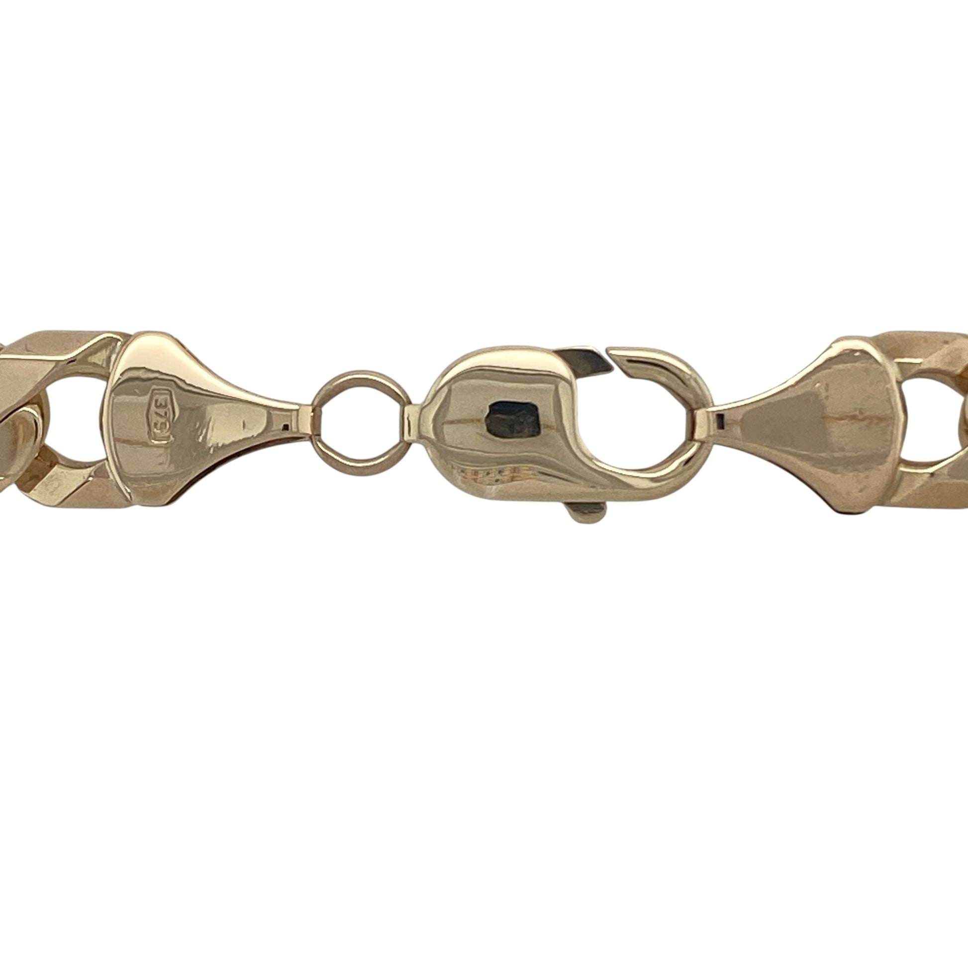 Bring powerful style and substantial presence to your collection with this pre-owned 9ct yellow gold curb chain, a bold statement piece designed for lasting impact and timeless appeal.

Design: The chain measures 22" in length with 9mm wide curb links, creating a striking and heavyweight profile.
Material: Made from 9-carat yellow gold, the polished finish enhances the strong, chunky links while adding a rich and classic glow.