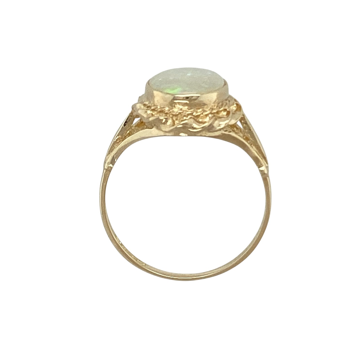 9ct Gold & Opalique Oval Rope Style Ring