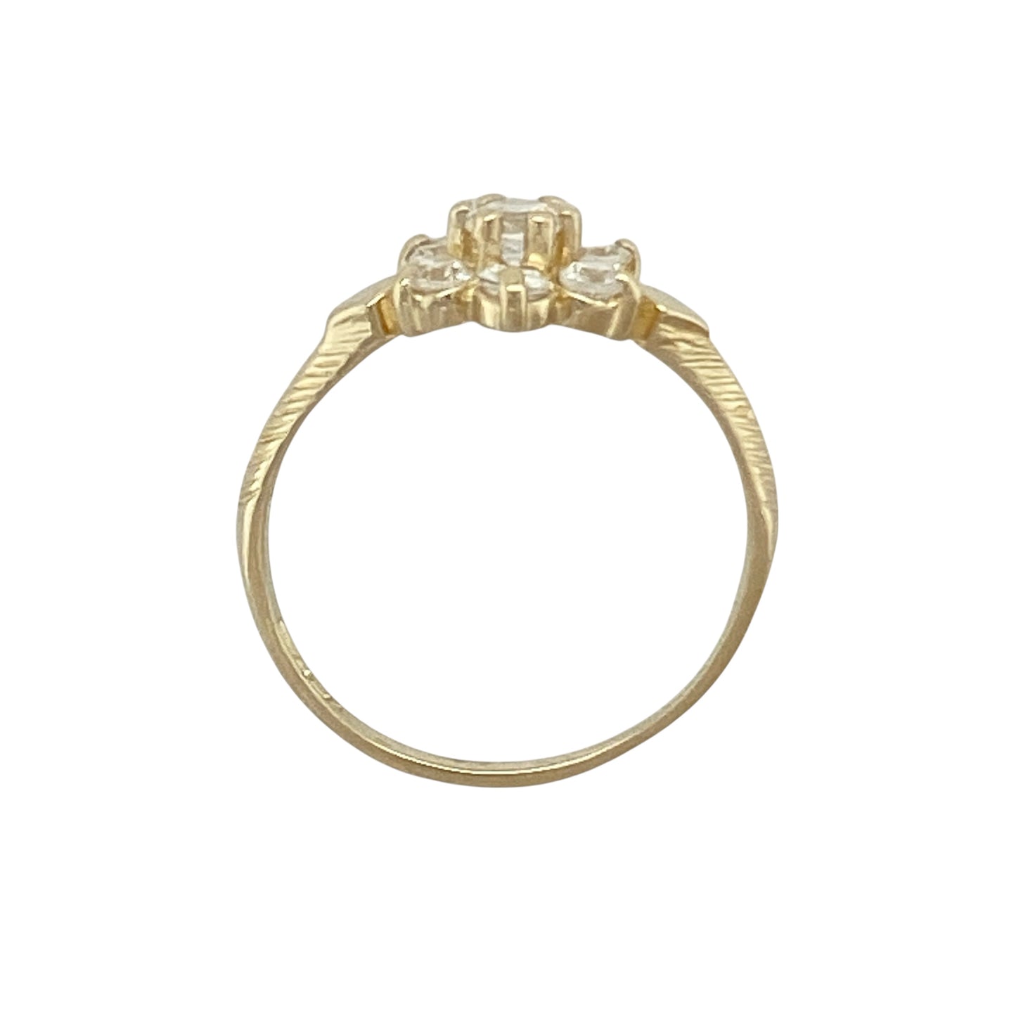 9ct Gold & Cubic Zirconia Set Flower Cluster Ring