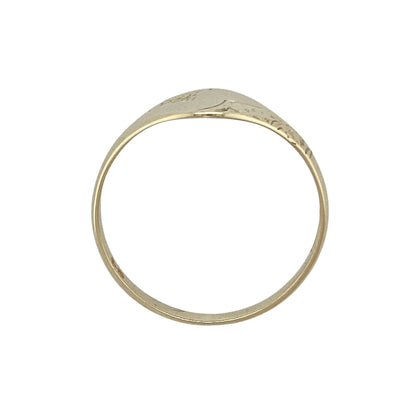 9ct Gold Patterned Oval Signet Ring