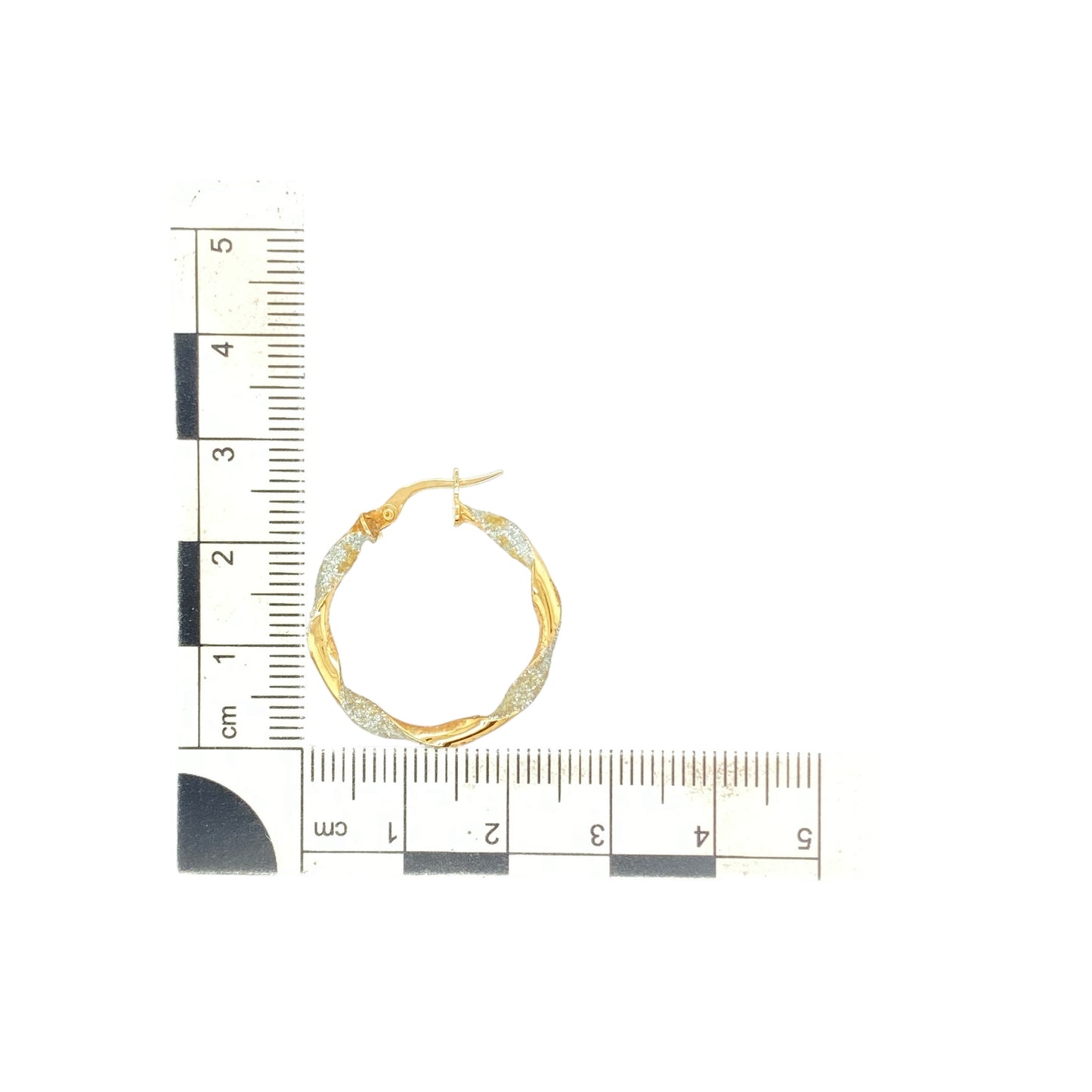 9ct Gold Twisted Sparkle Hoop Creole Earrings