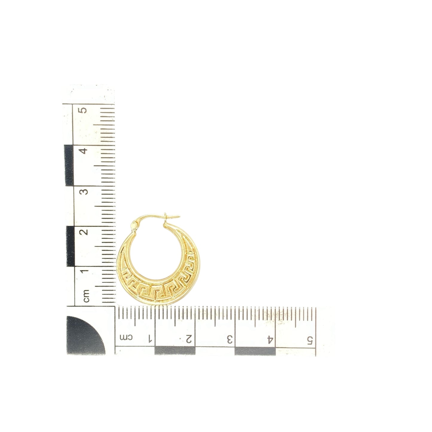 9ct Gold Greek Key Creole Earrings